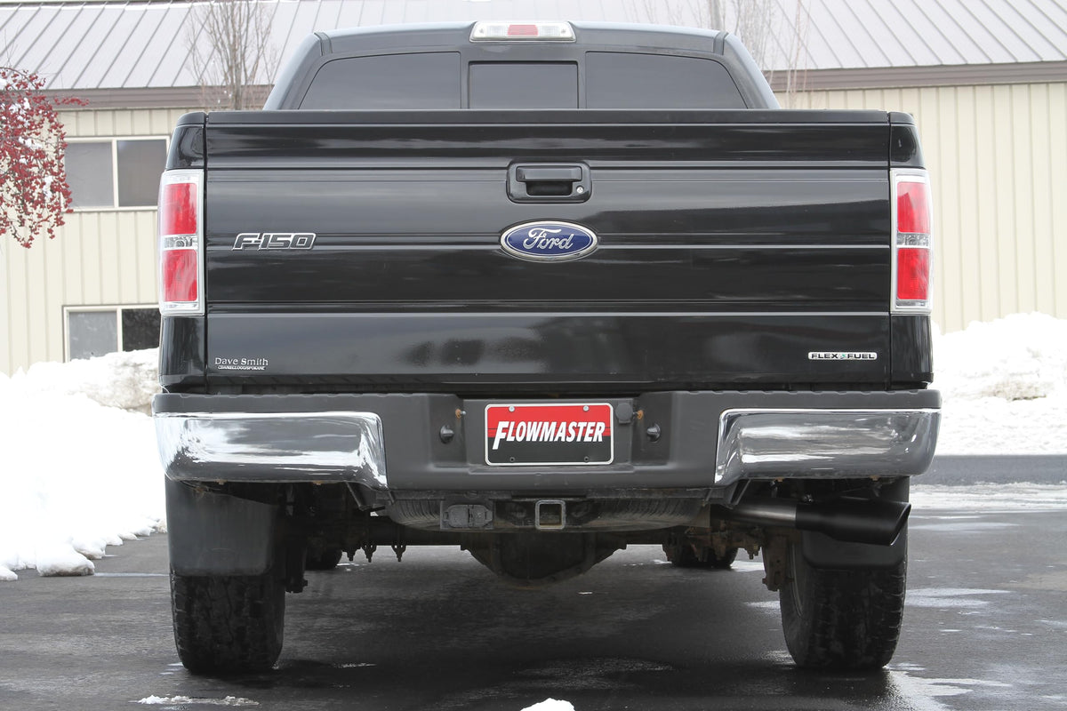 FLOWMASTER 717864 Flowmaster 717864 FlowFX Cat-Back Exhaust Kit 3 Inch 409 Stainless Steel 4.5 Inch Black Ceramic Coated 304 Stainless Steel Tip Compatible with 2009-2014 Ford F-150 3.5L Ecoboost 4.6L 5.0L 5.4L