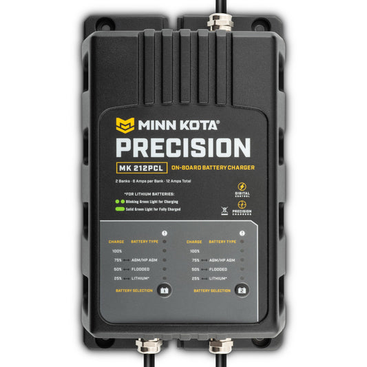 MINN KOTA 1832121 Minn Kota Precision MK-212PCL On-Board Marine Battery Charger – 2 Banks, 6 Amps Each