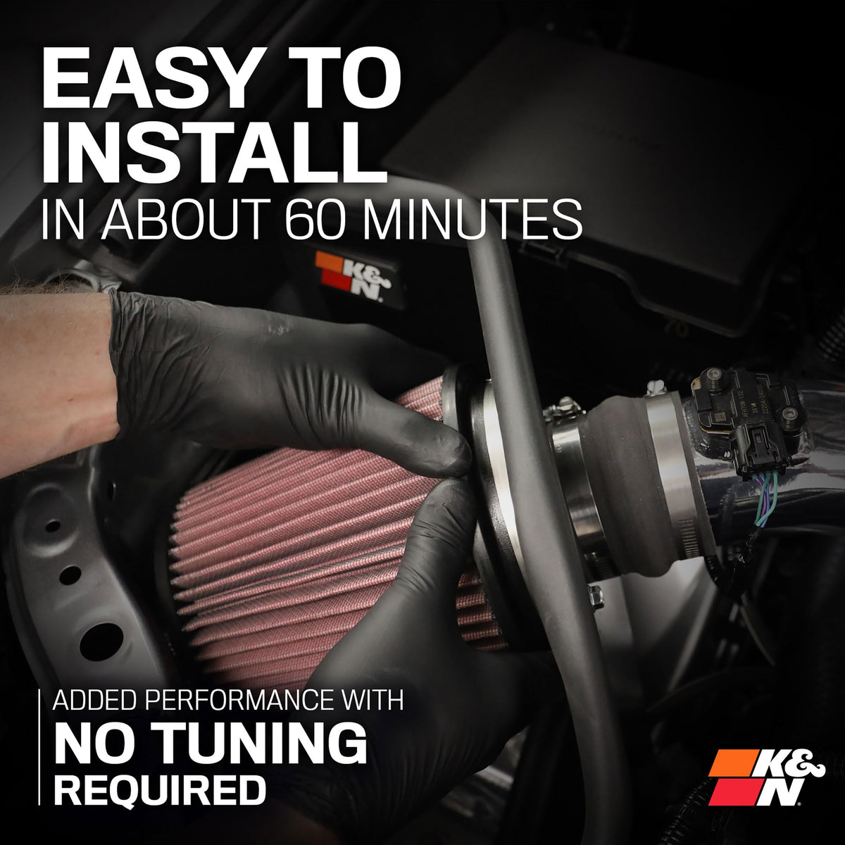 K&N 77-9043KP Cold Air Intake System: High-Flow Air Filter