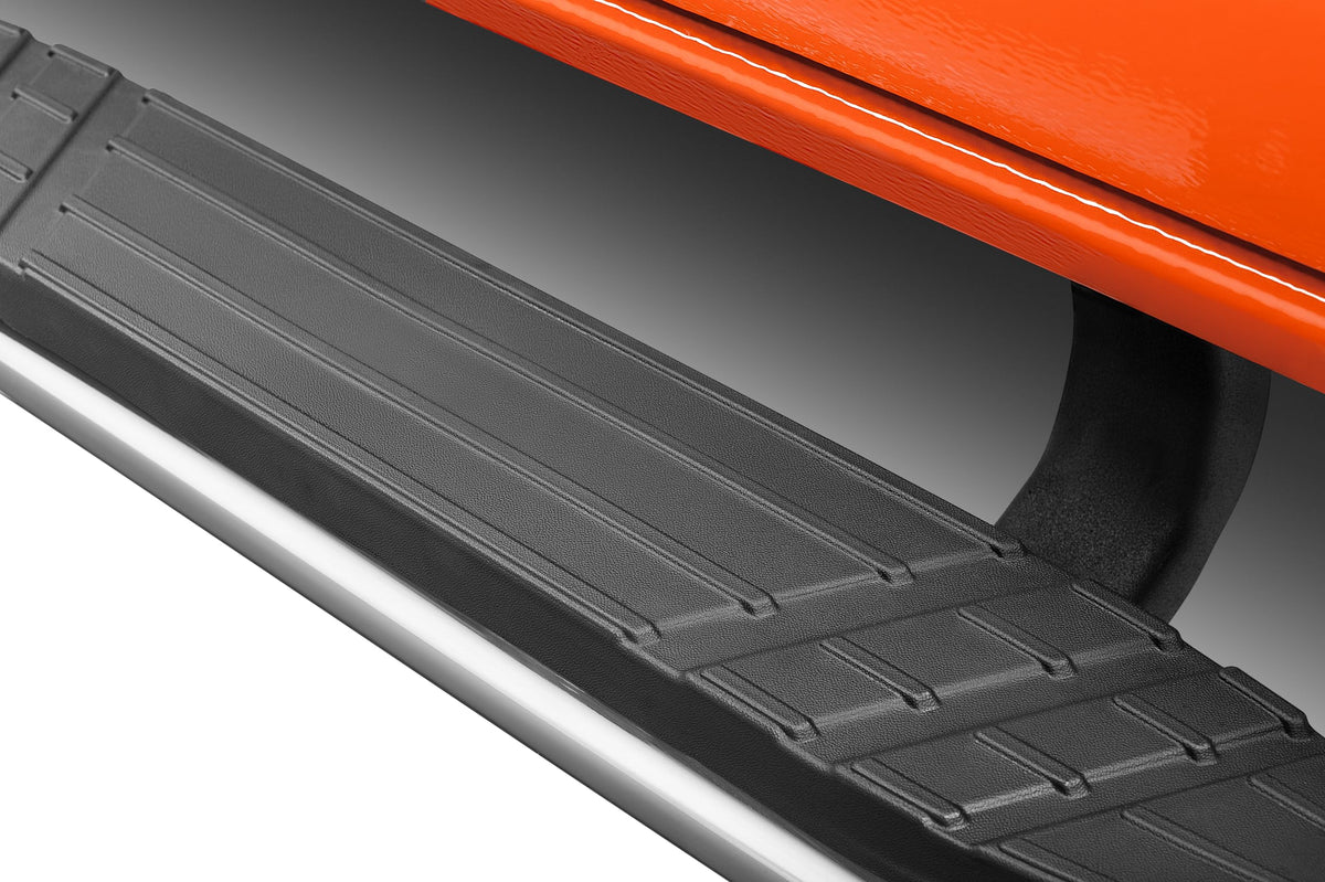 GO RHINO 104443280PS Go Rhino 4" Oval 1000 Series Sidesteps & Brackets | Cab Length, Polished Stainless Steel | 104443280PS | Fits 2024 Toyota Tacoma Double Cab