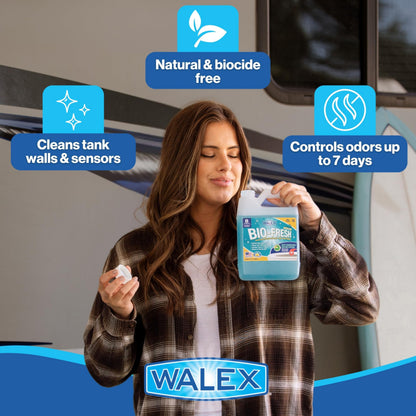 WALEX BIOFROM64 Walex Bio-Fresh Liquid RV Black Tank Treatment - Ocean Mist, 64 oz