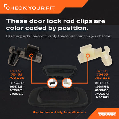 DORMAN 75452 Dorman 75452 Door Lock Rod Clips