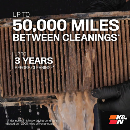 K&N FILTER 33-5100HBK K&N Performance Diesel Dryflow Lifetime Engine Air Filter: Increase Power: Premium, Washable: Compatible with 2020-2025 FORD: F250, F350, F450, F550, F600, 33-5100HBK