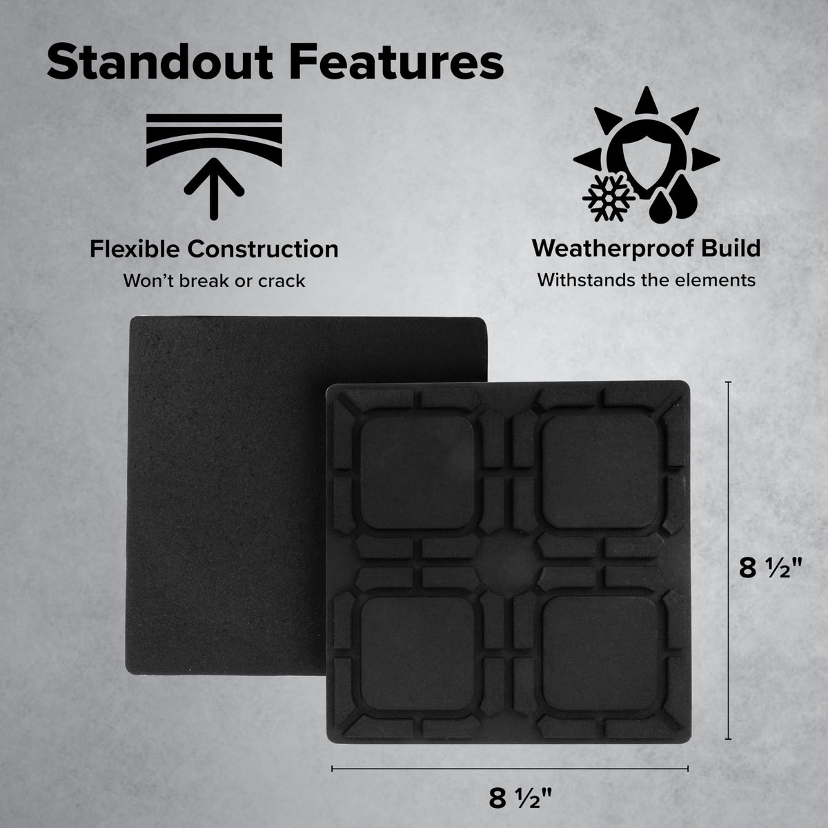 CAMCO 44600 Camco Universal RV Flex Pads for Leveling Blocks - Prevents RV Jacks & Stabilizers from Sinking Into Soft Ground - RV Leveling Made Easy - Blocks Measure 8 1/2" x 8 1/2" (44600)