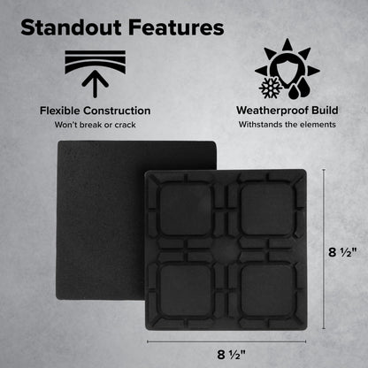 CAMCO 44600 Camco Universal RV Flex Pads for Leveling Blocks - Prevents RV Jacks & Stabilizers from Sinking Into Soft Ground - RV Leveling Made Easy - Blocks Measure 8 1/2" x 8 1/2" (44600)