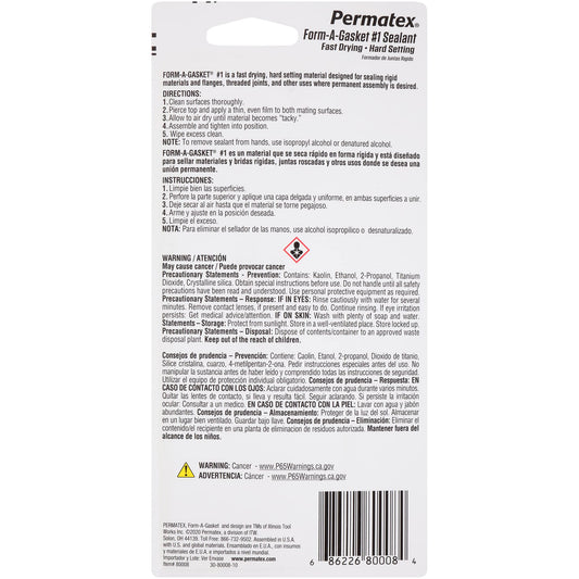 PERMATEX 80008 Permatex 80008 Form-A-Gasket #1 Sealant, 3 oz.