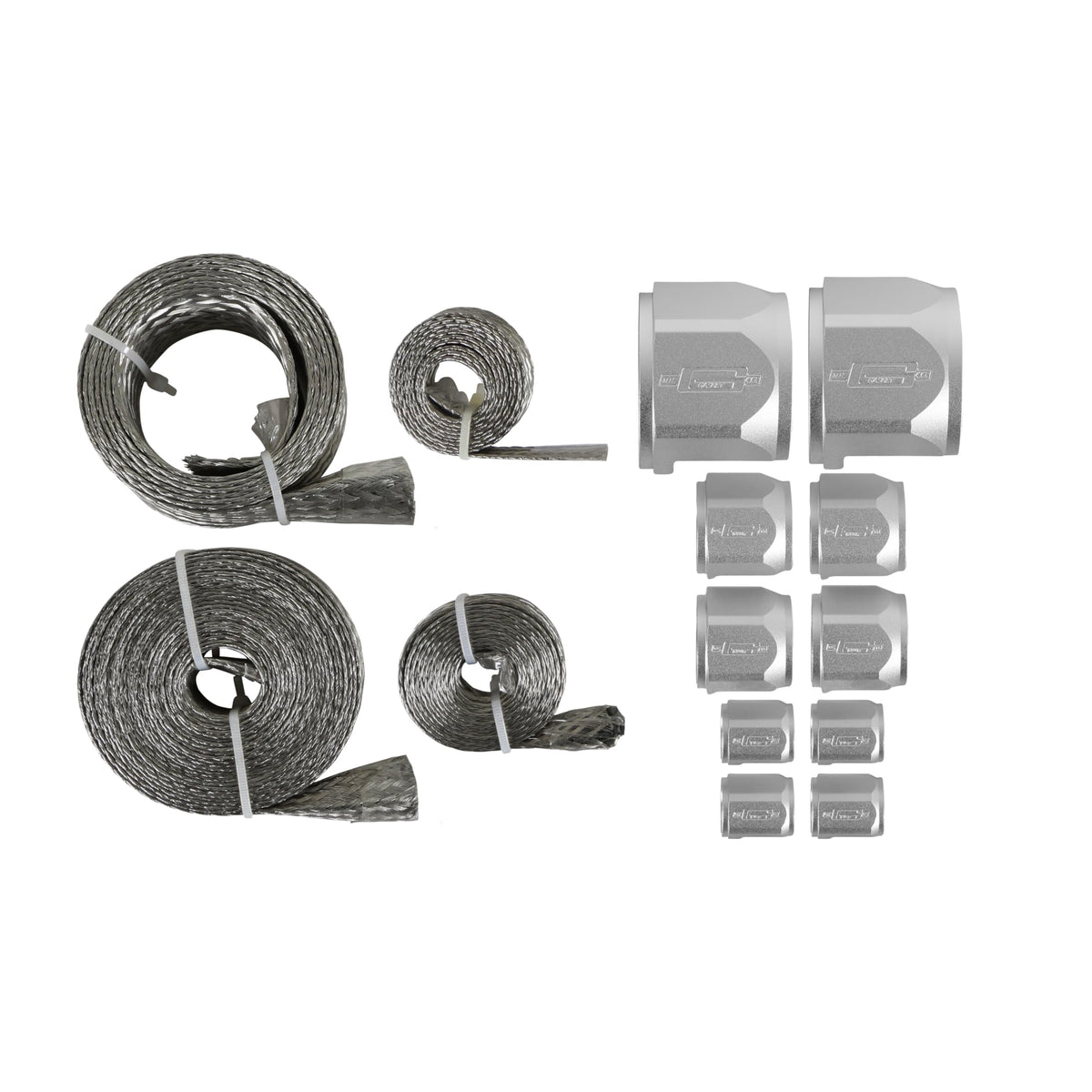 MR GASKET 8092 Mr. Gasket 8092 Flex-Braid Hose Sleeving Kit, Silver, 0.250 in.
