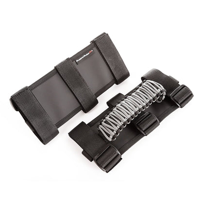RUGGED RIDGE 13505.32 Rugged Ridge Grab Handles for Jeep Wrangler/Gladiator | Nylon, Black/Grey | 13505.32 | Fits 1955-2018 Jeep CJ/ Wrangler YJ/TJ/JK/JL/ Gladiator JT