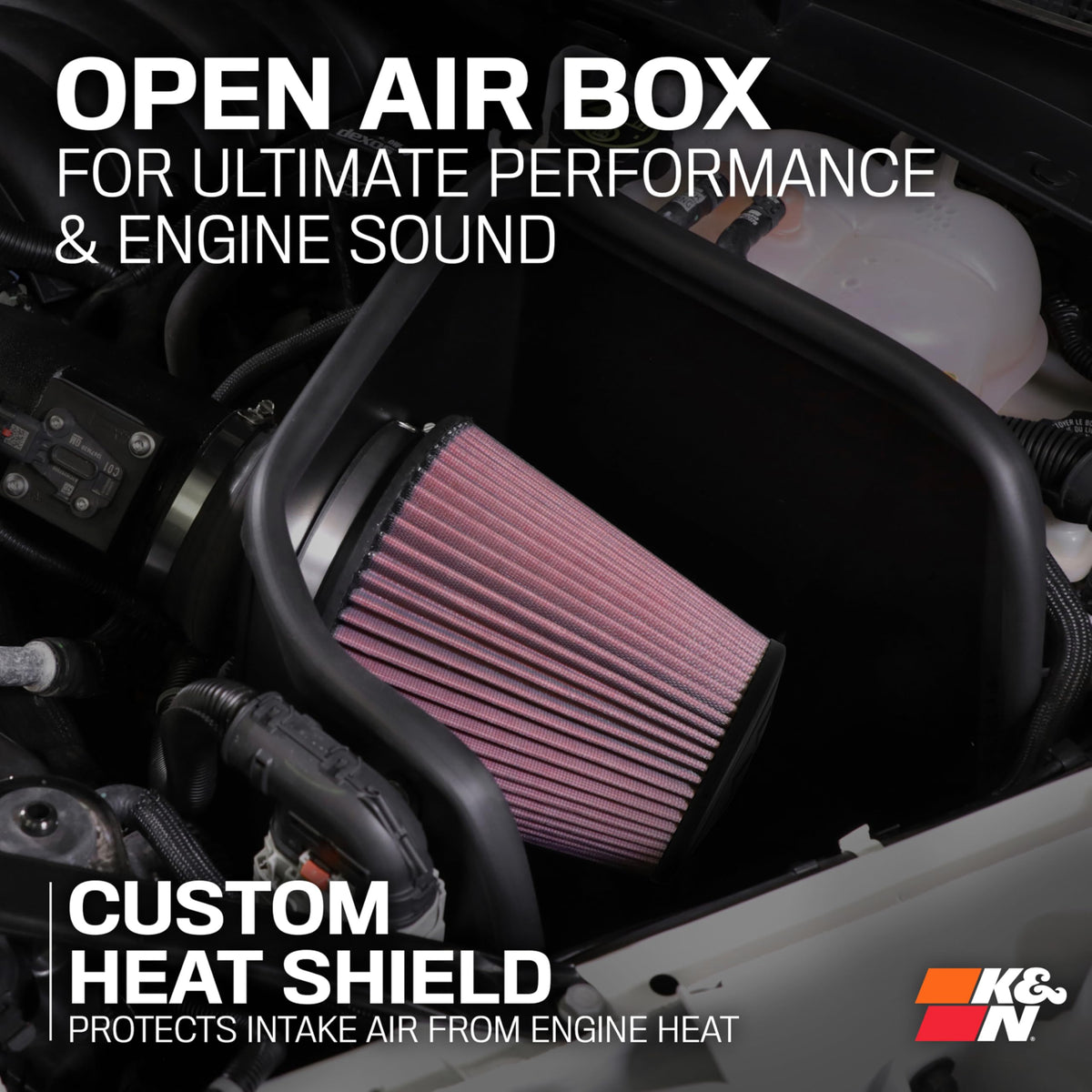 K&N FILTER 63-1565 K&N Cold Air Intake System: High-Flow Air Filter, Increase Performance & Acceleration: Compatible with 2011-2023 Chrysler/Dodge: 300, Challenger, Charger, 63-1565