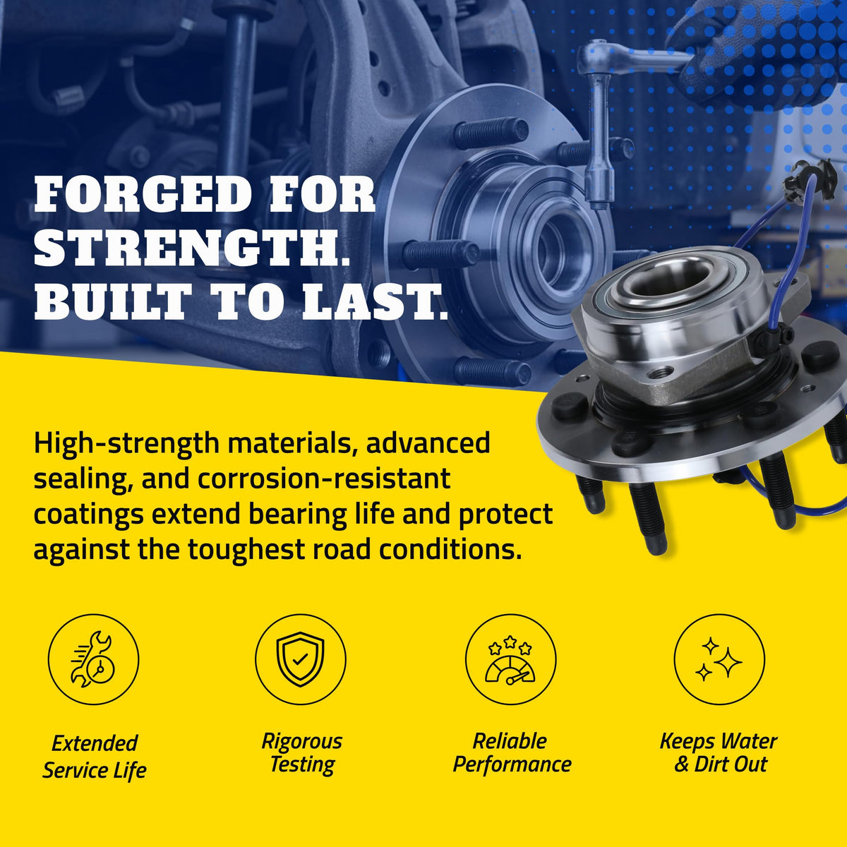 MOOG 515058 MOOG Front Wheel Bearing & Hub Assembly - Chevrolet Truck Bearing Hub Replacement - Designed for Chevrolet Silverado - Heavy Duty Assembly for Road Stability