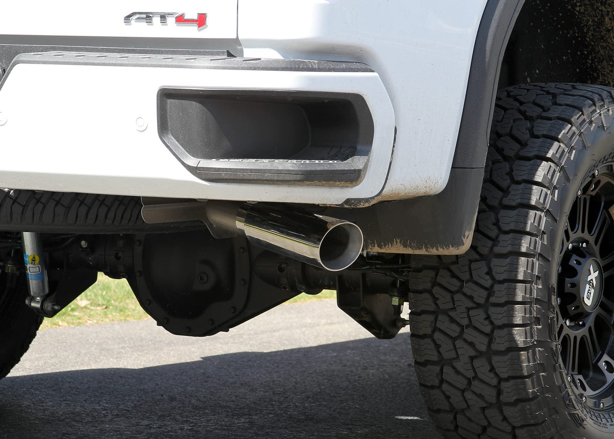 FLOWMASTER 818112 Flowmaster 818112 Outlaw Cat-Back Exhaust 3.5 to 3 Inch Dual Rear Exit Stainless 4 Inch Polished Tips Compatible with 2020-2024 Chevy Silverado GMC Sierra 2500HD/3500HD Crew Cab 6.5' Bed 6.6L Gas V8