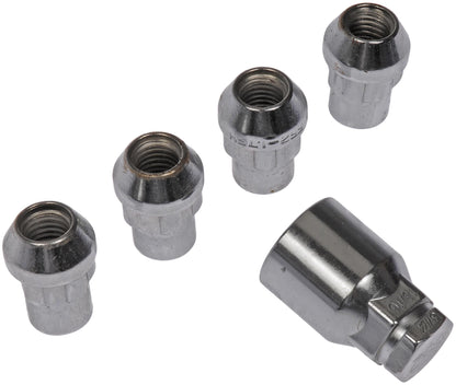 DORMAN 711-728 Dorman 711-728 Wheel Nut Lock Chrome Acorn Bulge Set M12-1.75, 4 Pack Universal Fit