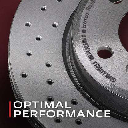 Brembo 08.9163.2X Xtra UV Coated solid drilled Rear Brake Rotor