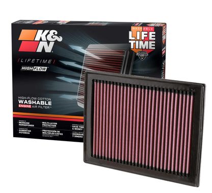 K&N FILTER 33-2409 K&N High-Flow Original Lifetime Engine Air Filter: Increase Power: Premium, Washable: Compatible with 2008-2022 Chervolet/Infiniti/Nissan: (See Product Description for Select Models) 33-2409