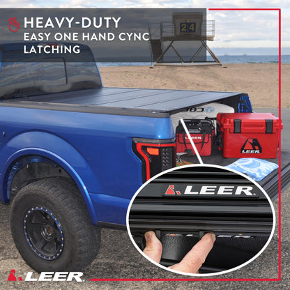LEER 650331 LEER HF650M Quad-Folding Tonneau Cover, Fits 2022-2026 Ford Maverick with 4'5" Truck Bed