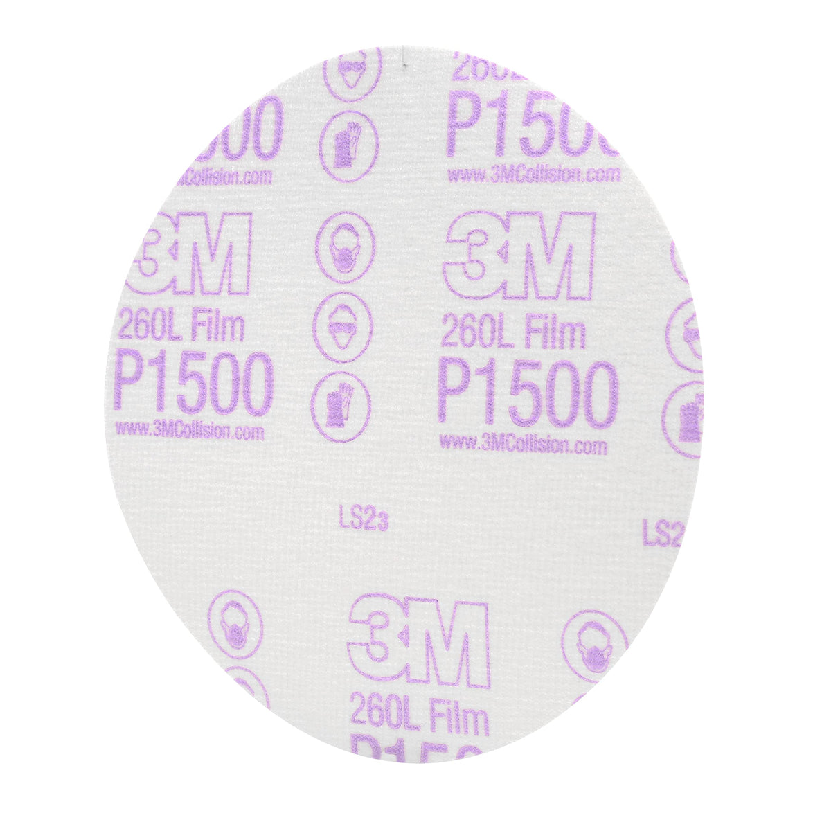 3M 00950 3M Hookit Finishing Film Abrasive Disc, 260L, 00950, 6 in, P1500