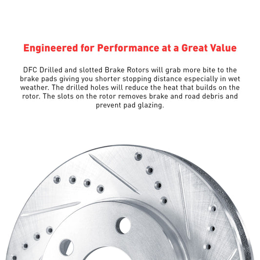 Dynamic Friction 7002-02022 BRAKE ROTOR DRILLED AND SLOTTED SILVER