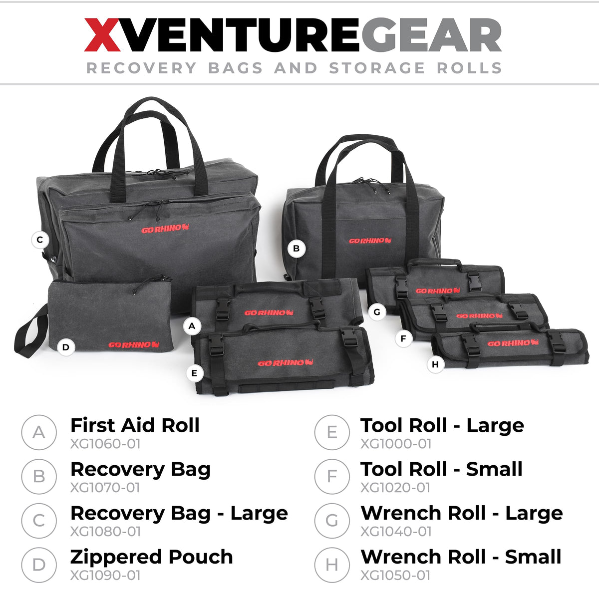GO RHINO XG1090-01 Go Rhino XG1090-01 XVENTURE GEAR-BAGS AND TOOL ROLLS