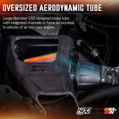 K&N FILTER 50-2631 K&N NextGen Cold Air Intake System: High-Flow Cotton Filter: Compatible with 2025-2026 FORD Bronco; 50-2631