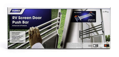 CAMCO 43976 Camco 43976 RV Screen Door Push Bar, Black - Adds Strength and Stability to Your Screen Door - Prevents Torn Screens