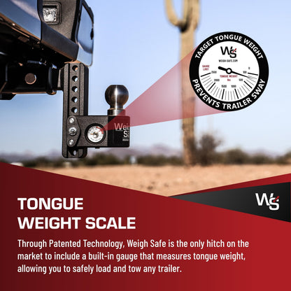 WEIGH SAFE SWS8-2.5-KA Weigh Safe Steel Drop Hitch - Adjustable Trailer Hitch with Ball Mount - Designed for 2.5" Receivers - Includes 2 Tow Balls - 8" Drop Hitch, 22,000 lbs GTW, 2-Piece Lock Set