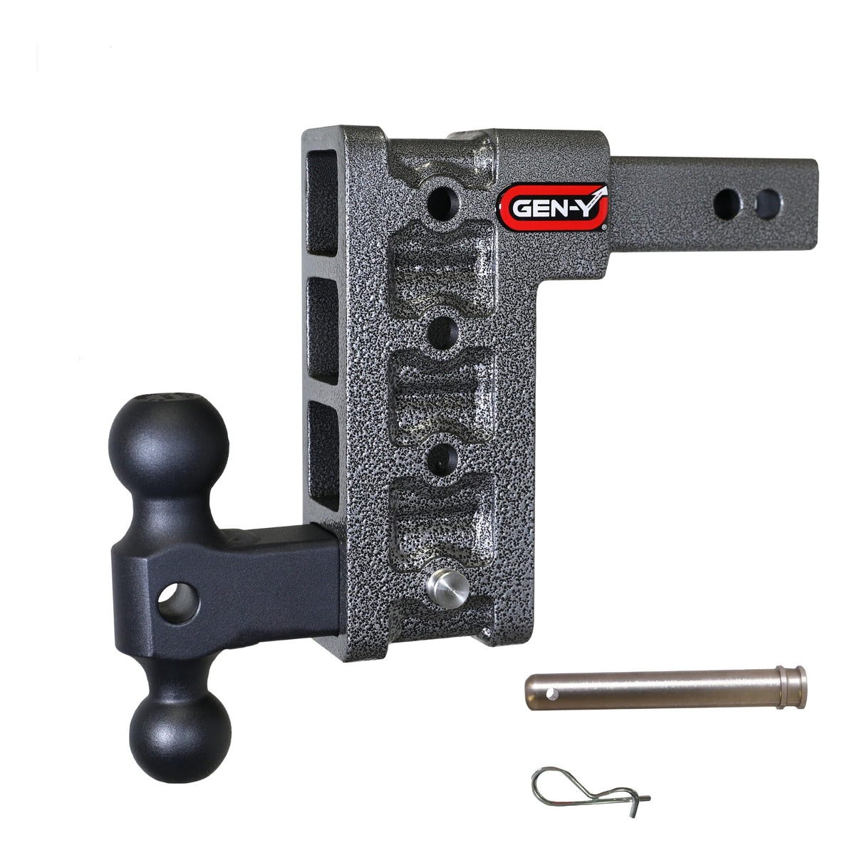 GEN-Y HITCH GH-314 GEN-Y Hitch Tow Hitch for 2-Inch Receiver - Features 7.5-Inch Drop, Dual-Ball Mount, 10K LB Towing Capacity, 1,500 LB Tongue Weight, Silver