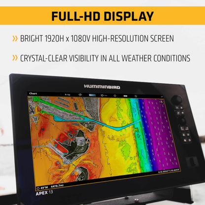 HUMMINBIRD 411240-1VX Humminbird APEX 19 VX GPS Fish Finder with Transducer, LakeMaster and CoastMaster VX Maps and MEGA Side Imaging+