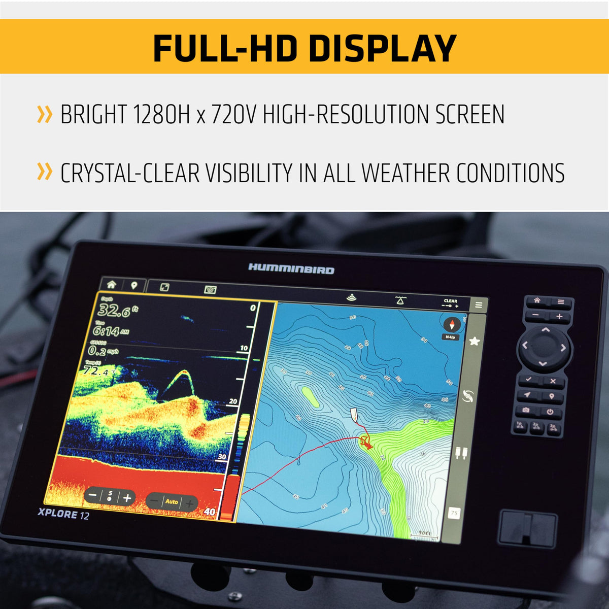 HUMMINBIRD 412020-1CHO Humminbird XPLORE 12 GPS Fish Finder, MEGA Side Imaging+ & HD Touchscreen (Control Head Only)