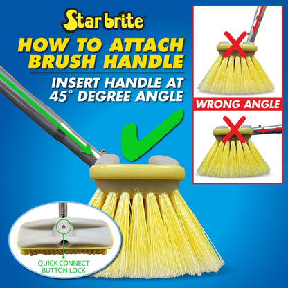 STAR BRITE 040162 STAR BRITE Deluxe Medium Wash 8" Brush Head with Bumper, Dual Connections