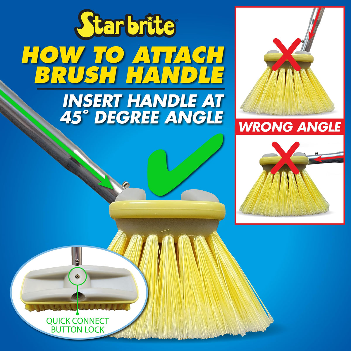 STAR BRITE 040161 STAR BRITE Deluxe Soft Wash 8" Brush Head with Bumper, Dual Connections