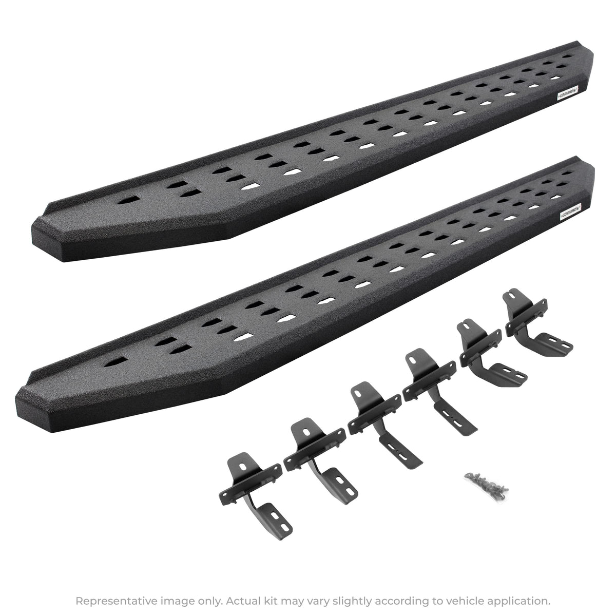 GO RHINO 69423580T Go Rhino RB20 Running Boards & Brackets | Galvanized Steel, Protective Bedliner Coating | 69423580T | Fits 2015-2024 Chevrolet Colorado & GMC Canyon Crew Cab Pickup