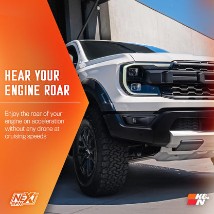 K&N FILTER 50-2628 K&N NextGen Cold Air Intake System: High-Flow Cotton Filter: Compatible with 2024-2025 FORD: Ranger Raptor, 50-2628