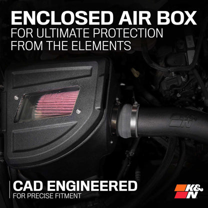 K&N FILTER 63-1594 K&N Cold Air Intake System: High-Flow Air Filter, Increase Performance & Towing: Compatible with 2020-2025 RAM: 1500, 63-1594