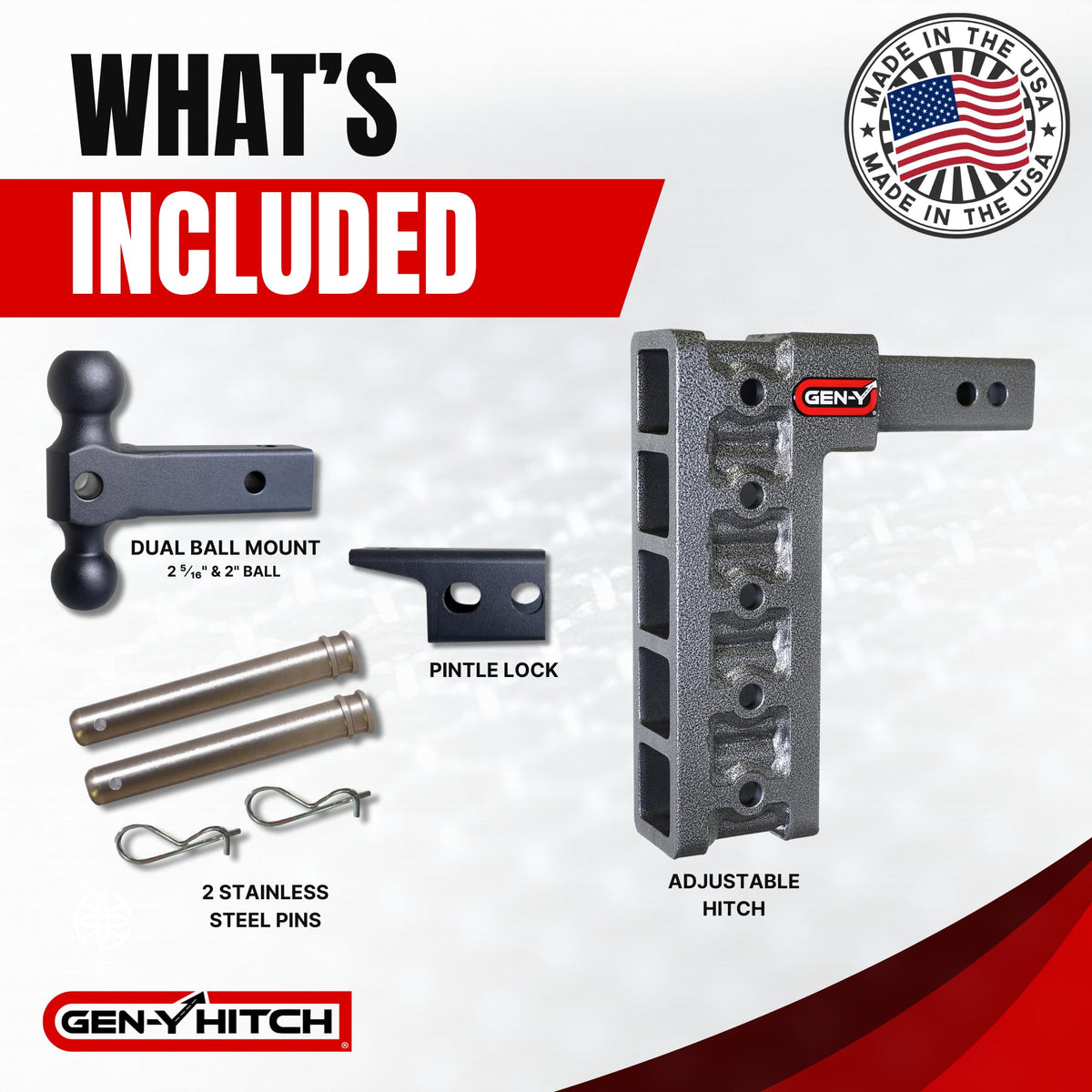 GEN-Y HITCH GH-325 GEN-Y Hitch Mega-Duty 10" Drop Hitch Ball Mount 2" Receiver 10,000 lbs USA