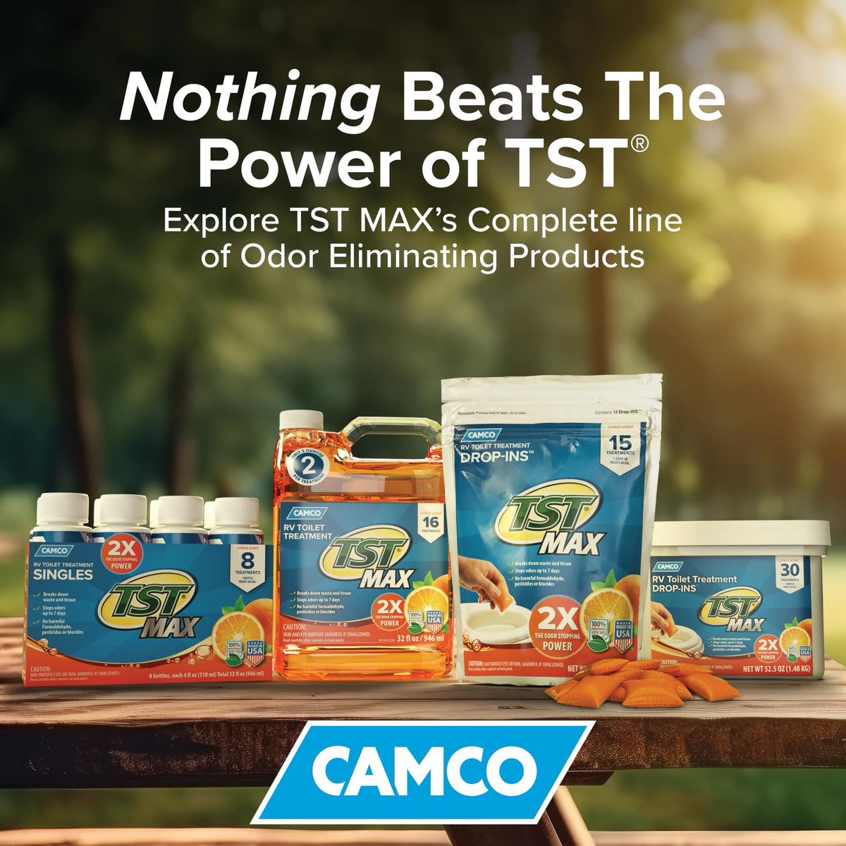 CAMCO 41191 Camco TST MAX RV Toilet Treatment -(8) 4oz Bottles - Orange-Made in the USA