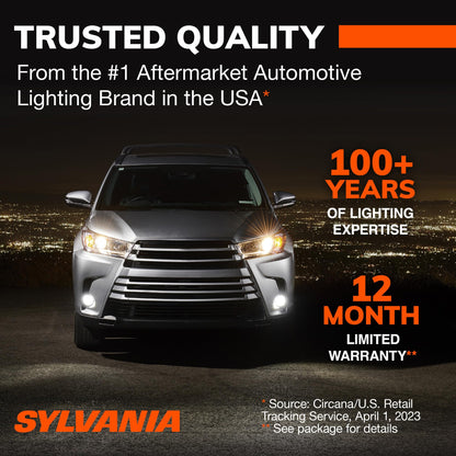 SYLVANIA 2825SL.BP2 SYLVANIA 2825 T10 W5W LED Mini Bulb, White, Interior Lighting, 2-Pack