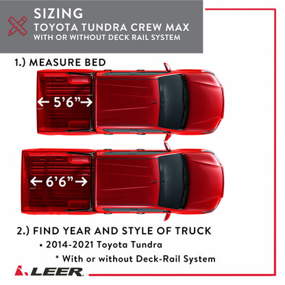 LEER 631338 LEER HF350M 3-Panel Folding Tonneau Cover, Fits 2022-2026 Toyota Tundra with 6'6" Truck Bed