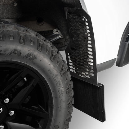 PUTCO 78110 Putco 15-23 F-150 Putco Brushed Stainless Steel HEX Mud Skins Mud Flaps - 1 Pair - Ford