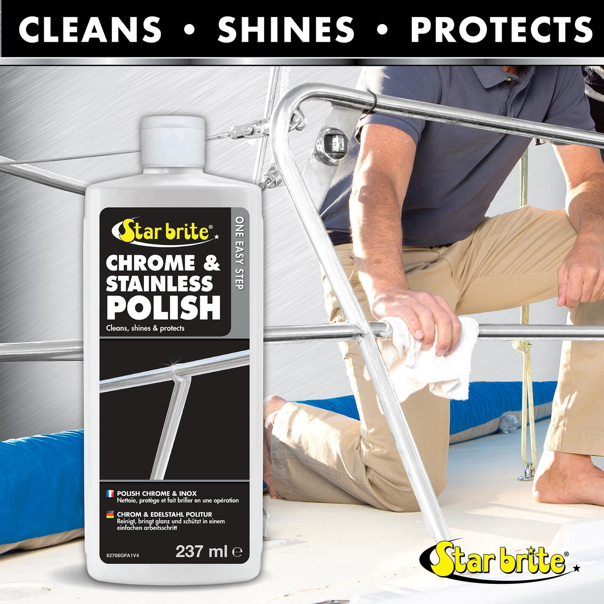 STAR BRITE 082708 STAR BRITE Chrome & Stainless Polish - Marine Grade Formula Protects Against Pitting, Salt Deposits, Staining & Rust on Chrome, Stainless Steel, Copper, Tin & Brass (082708)