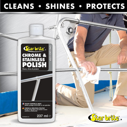STAR BRITE 082708 STAR BRITE Chrome & Stainless Polish - Marine Grade Formula Protects Against Pitting, Salt Deposits, Staining & Rust on Chrome, Stainless Steel, Copper, Tin & Brass (082708)