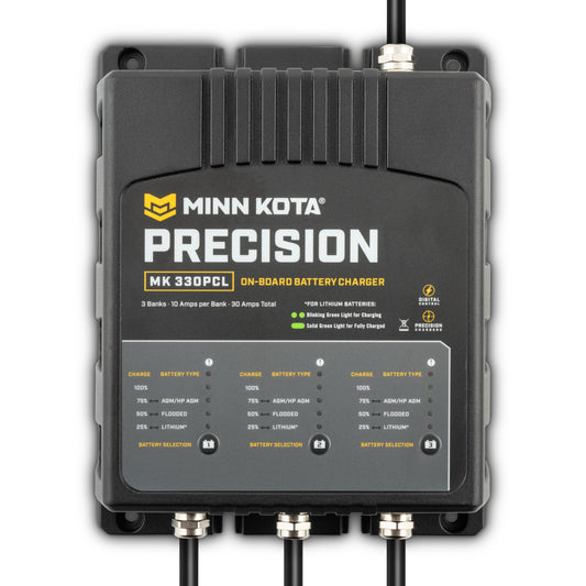 MINN KOTA 1833301 Minn Kota Precision MK-330PCL On-Board Marine Battery Charger – 3 Banks, 10 Amps Each