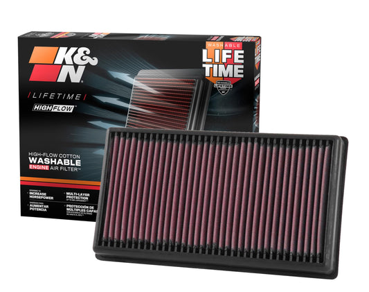 K&N FILTER 33-5071 K&N High-Flow Original Lifetime Engine Air Filter: Increase Power: Premium, Washable: Compatible with 2017-2026 Volkswagen: Atlas, Teramount, 33-5071