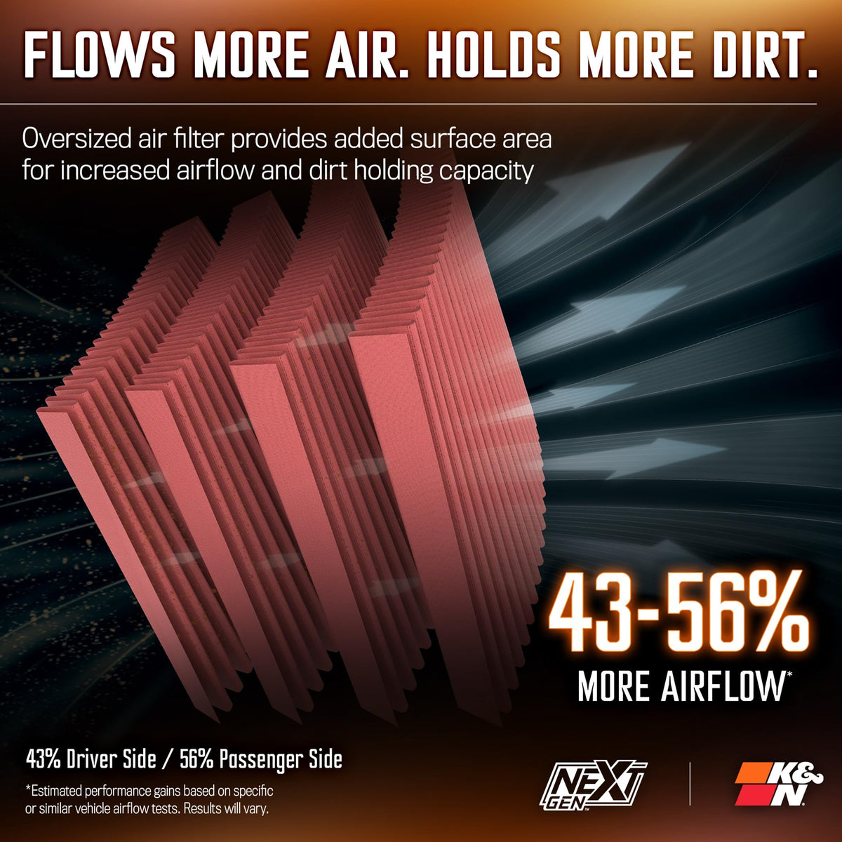 K&N FILTER 50-2628 K&N NextGen Cold Air Intake System: High-Flow Cotton Filter: Compatible with 2024-2025 FORD: Ranger Raptor, 50-2628