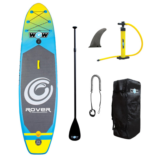 WOW SPORTS 21-3030 WOW Sports - Rover Paddleboard - Inflatable Paddleboard with Pump & Carrying Case - Perfect Lake Accessory