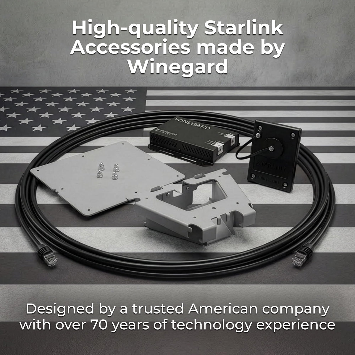 WINEGARD SD-015C Winegard SD-015C Starlink Standard Ethernet Cable - Shielded Data Cable for Starlink - Standard High-Speed Network Connectivity 15'- Black