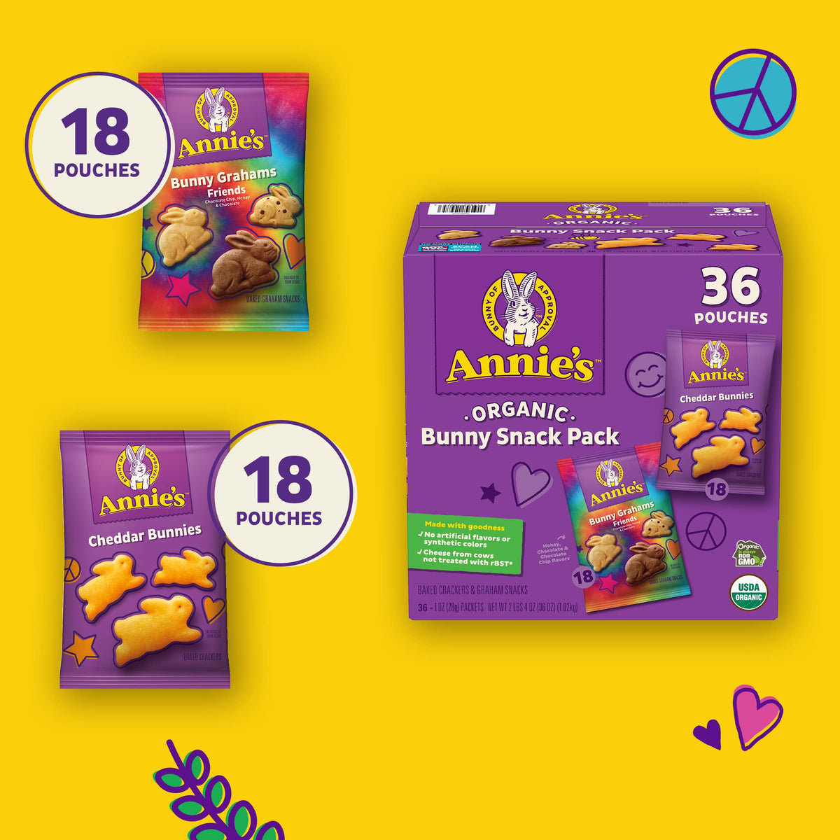 Annie's Annie's Organic Bunny Snack Pack, 36 Pouches (36 oz)