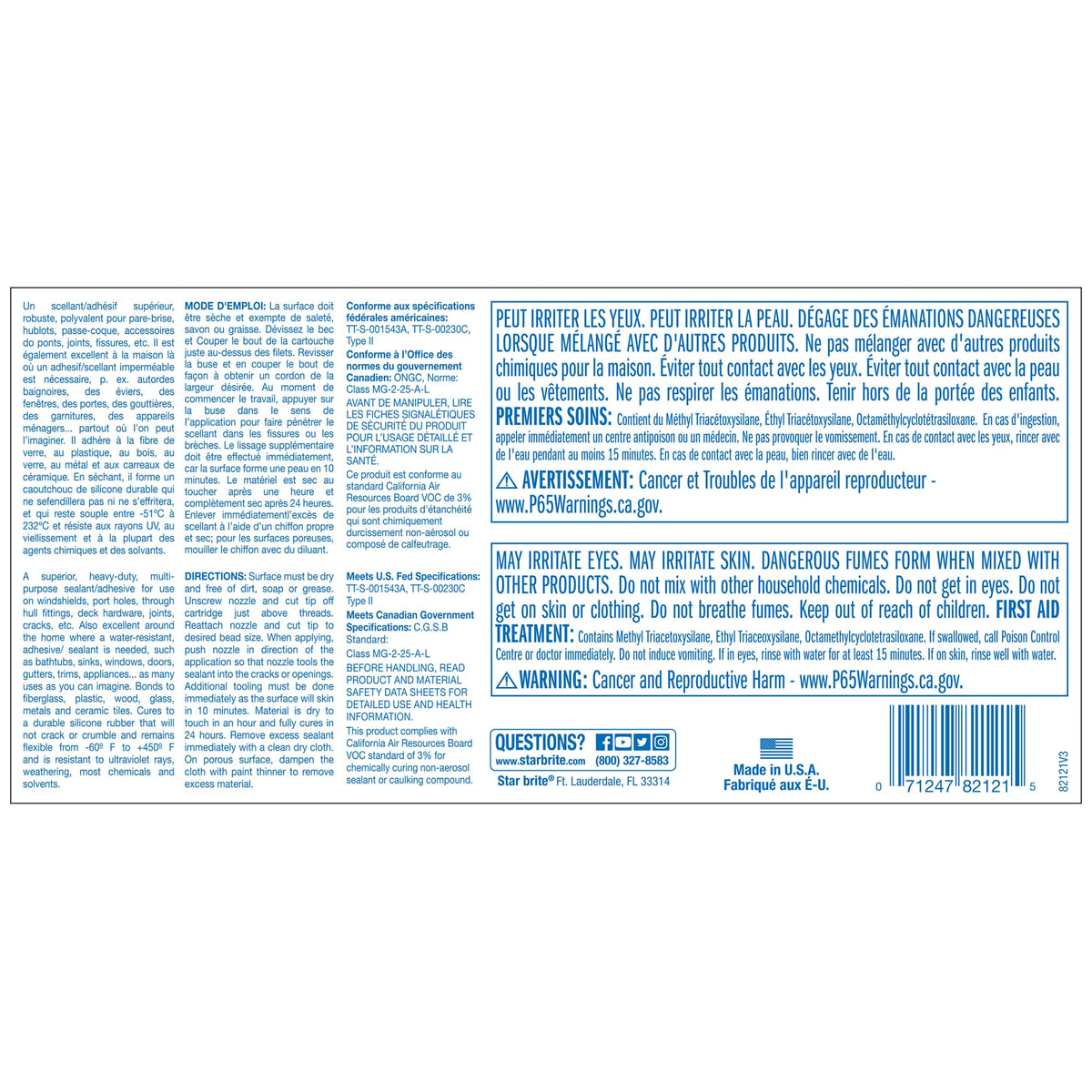 STAR BRITE 082121 STAR BRITE Marine Silicone Sealant White - Waterproof