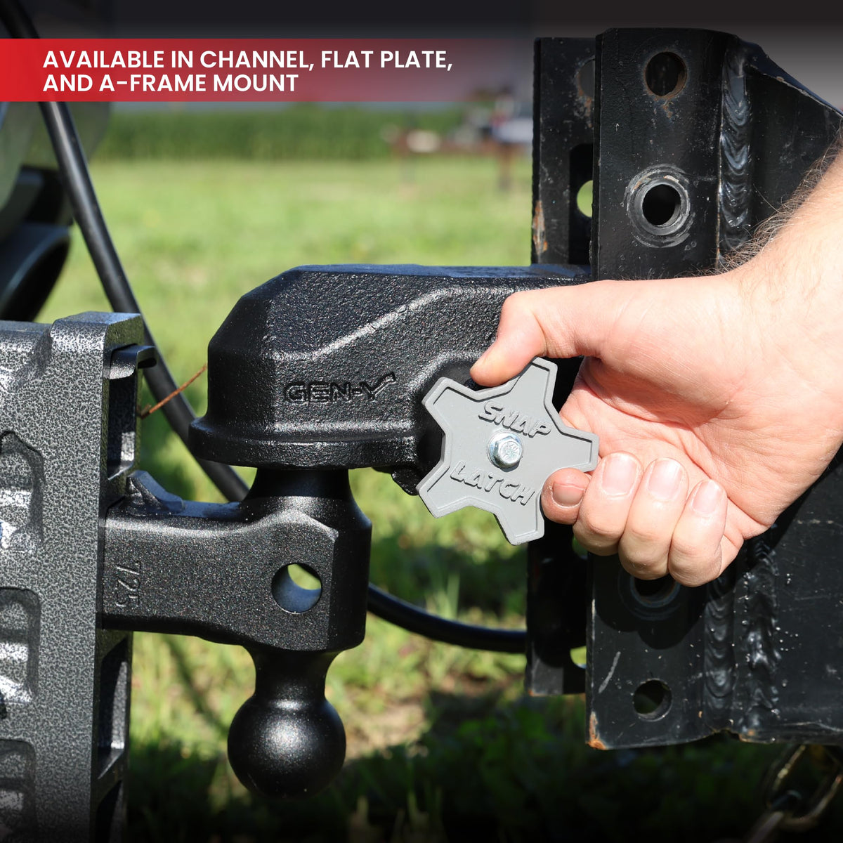 GEN-Y HITCH GH-24002 GEN-Y Hitch Flat Plate Mount Trailer Coupler with SnapLatch for 2 5/16" Ball, 32,000 lbs Towing Capacity, 3,200 lbs Tongue Weight, Made in USA, Black