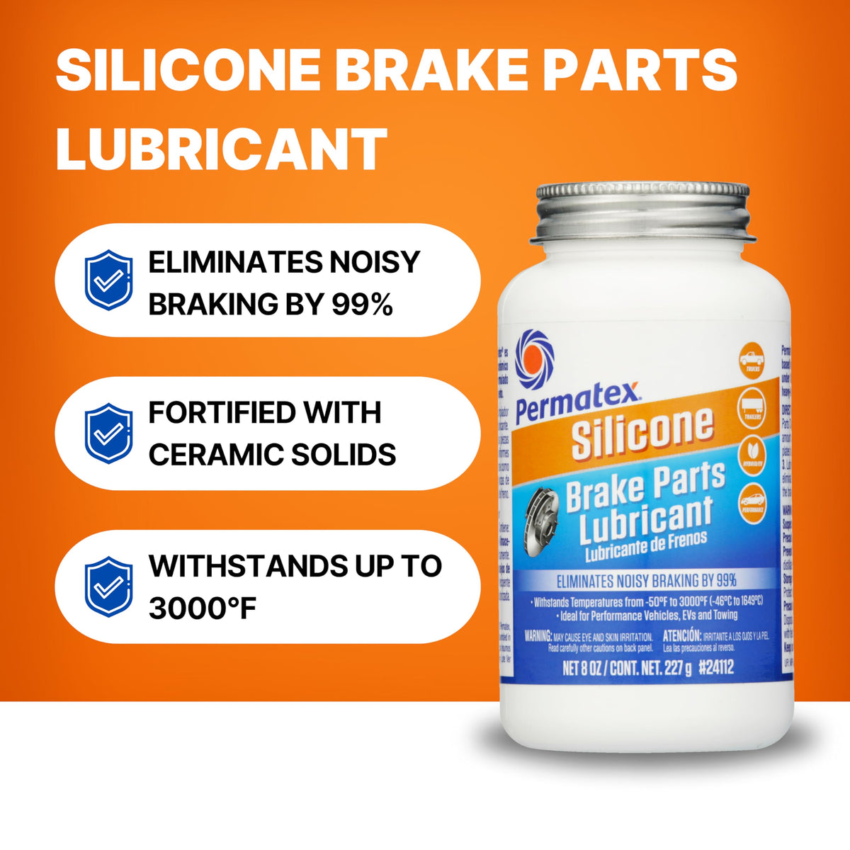 PERMATEX 24112 Permatex 24112 PX SILICONE BRAKE LUBE 8 OZ