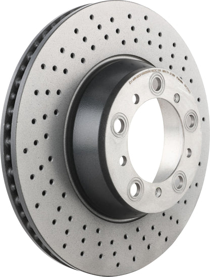 BREMBO 09C87811C02 Brembo 09.C878.11 UV Coated Pillar Vented drilled Rear Brake Rotor PORSCHE OE# 99635240501